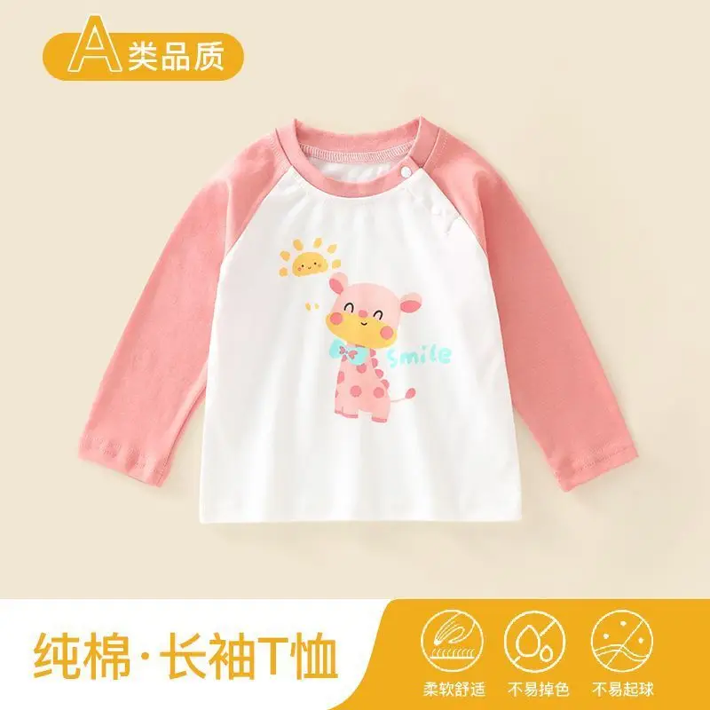 Children's Pure Cotton Long Sleeve T-Shirt White Pink Birthday Baby Design - Image 10