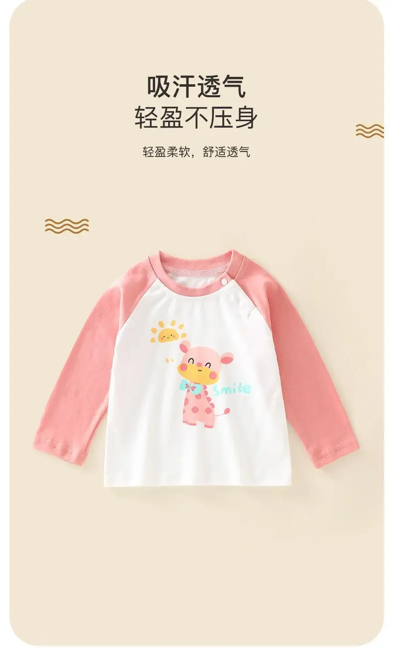 Children's Pure Cotton Long Sleeve T-Shirt White Pink Birthday Baby Design — feature 3