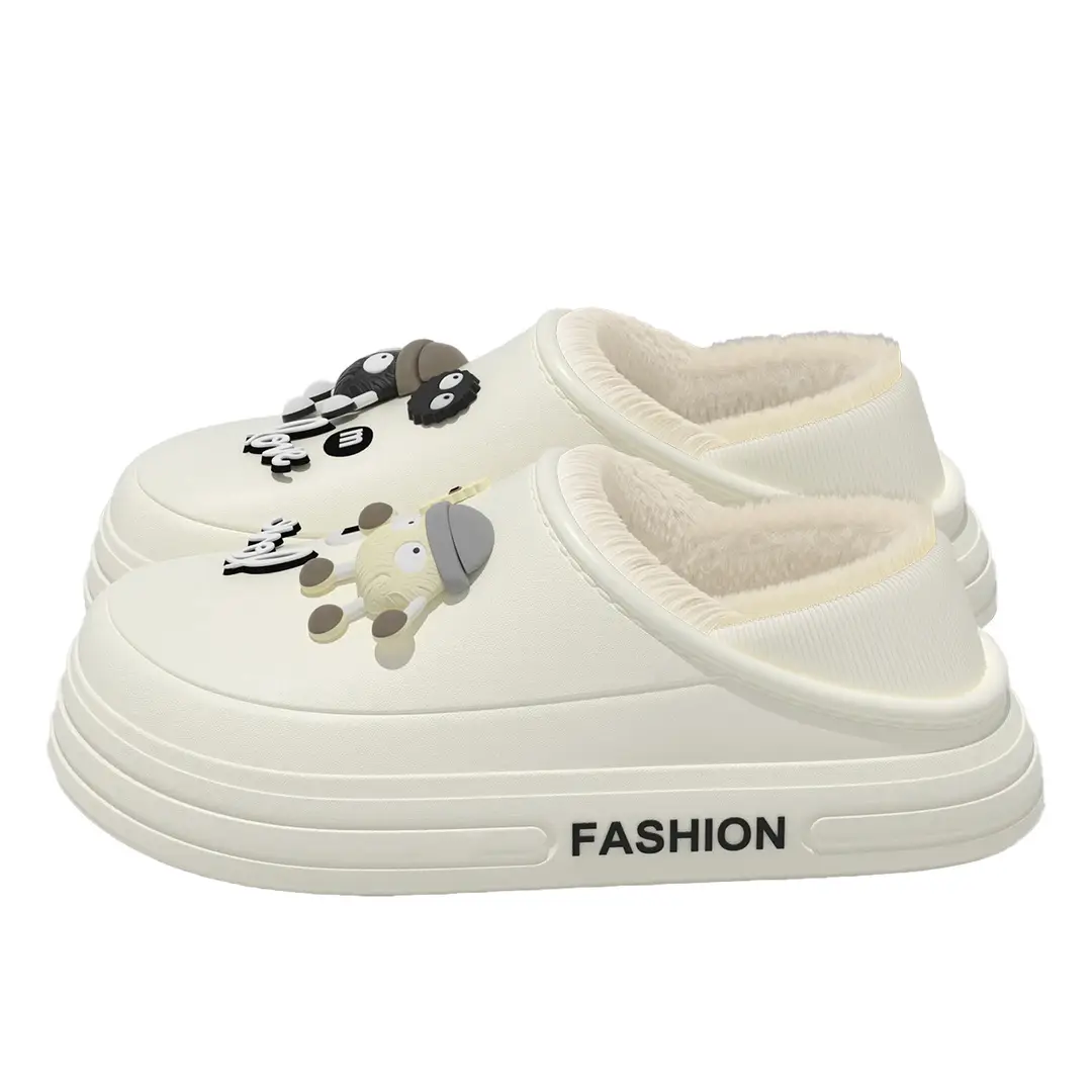 2025 New Thick-Soled Cotton Slippers for Women, Non-Slip, Non-Stinky, Waterproof Outer Wear, Plus Velvet, Warm and Baggy Cotton Slippers Wholesale - Image 14