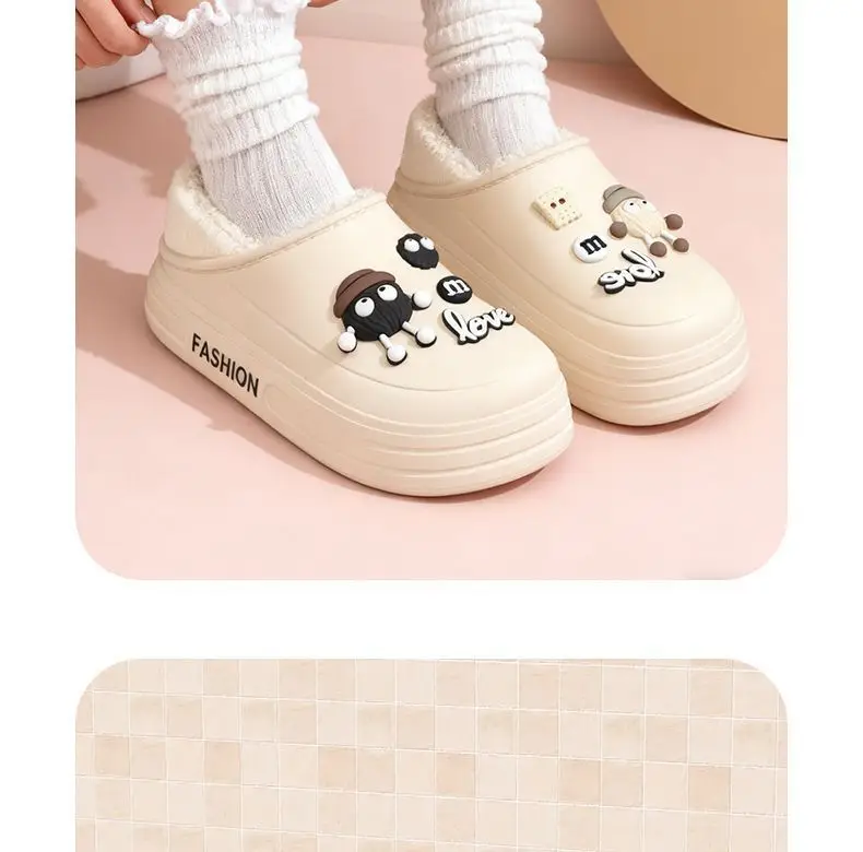 2025 New Thick-Soled Cotton Slippers for Women, Non-Slip, Non-Stinky, Waterproof Outer Wear, Plus Velvet, Warm and Baggy Cotton Slippers Wholesale — feature 20