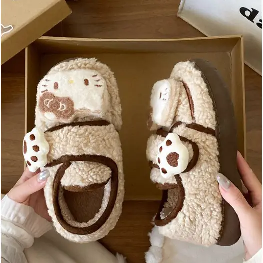 Hello Kitty Plush Eva Slippers Women Winter Warm - Image 4