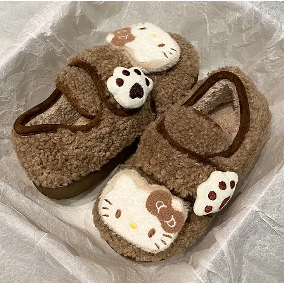 Hello Kitty Plush Eva Slippers Women Winter Warm - Image 5