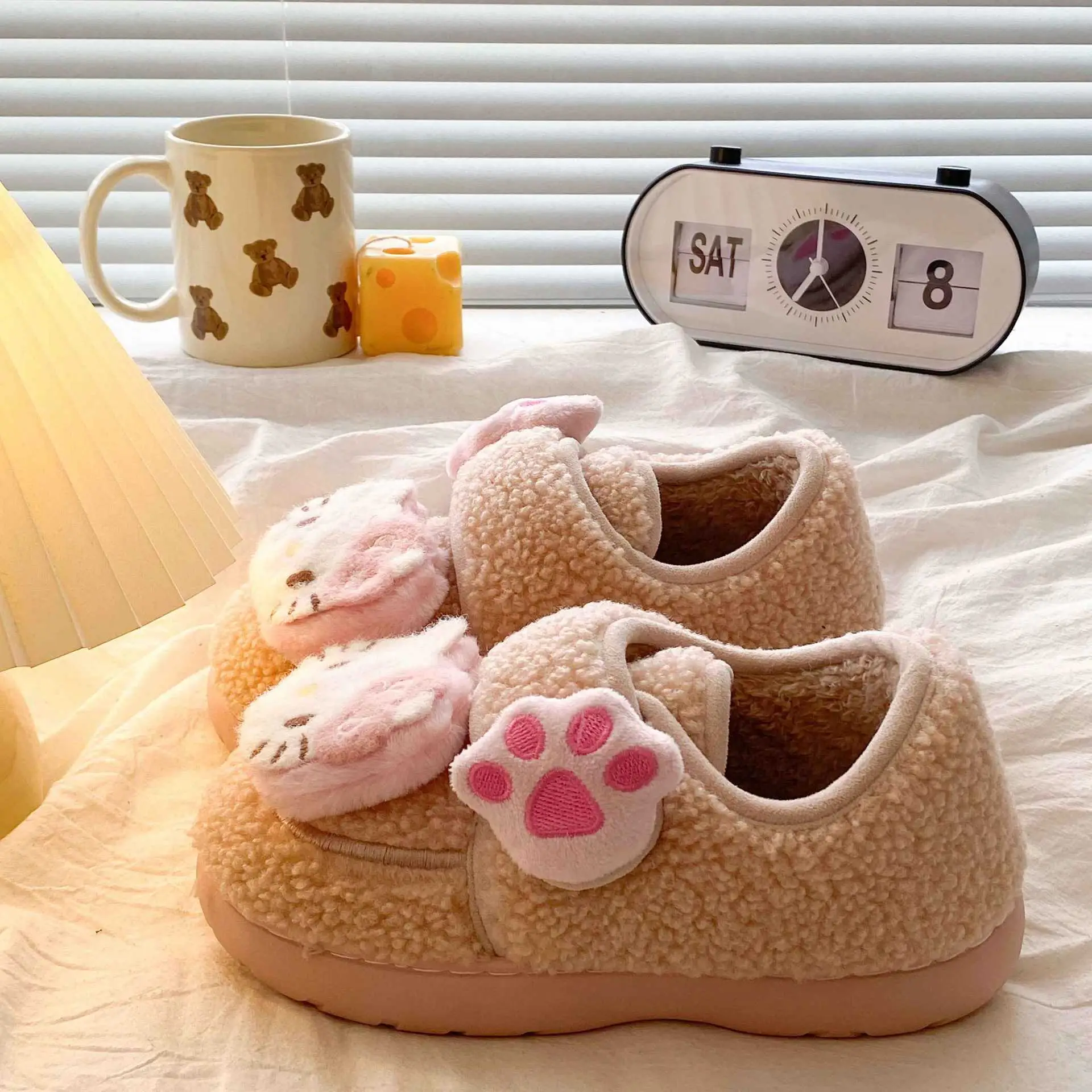 Hello Kitty Plush Eva Slippers Women Winter Warm - Image 6