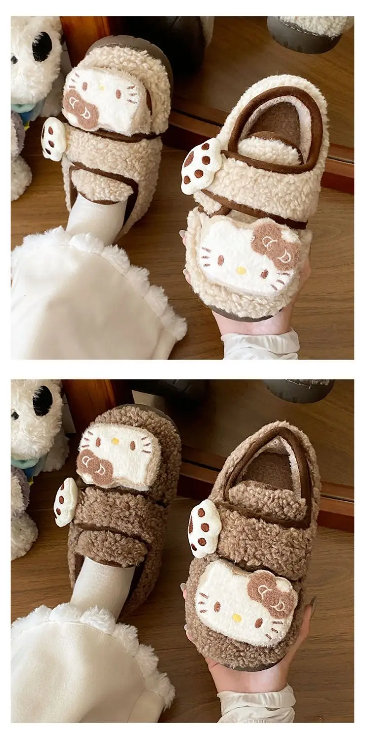 Hello Kitty Plush Eva Slippers Women Winter Warm — feature 13
