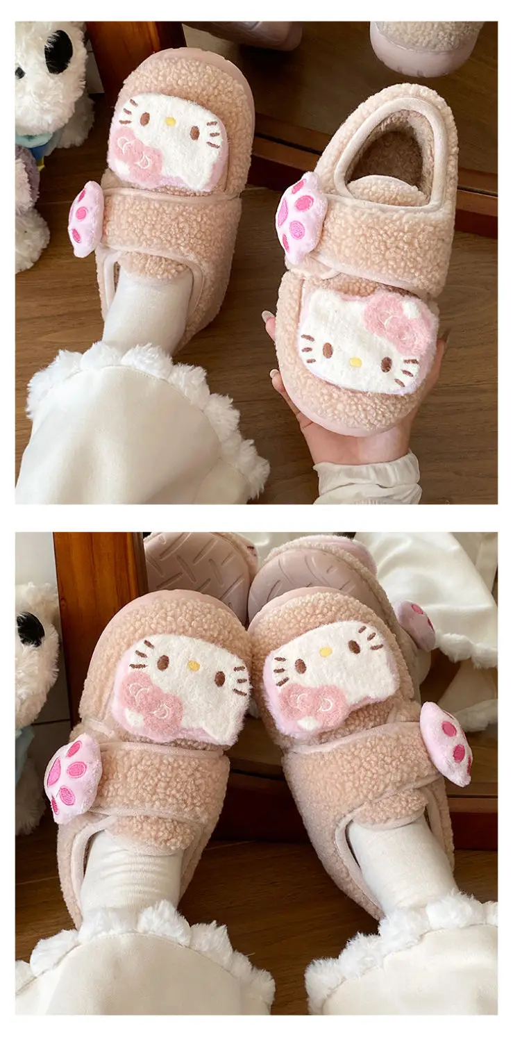 Hello Kitty Plush Eva Slippers Women Winter Warm — feature 14