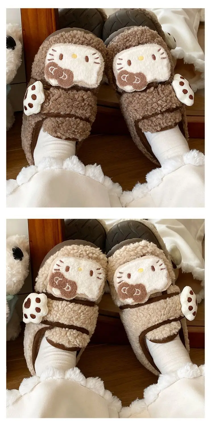 Hello Kitty Plush Eva Slippers Women Winter Warm — feature 15