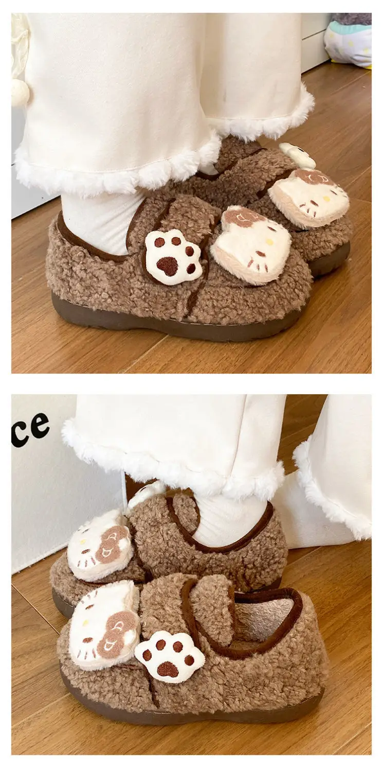 Hello Kitty Plush Eva Slippers Women Winter Warm — feature 17