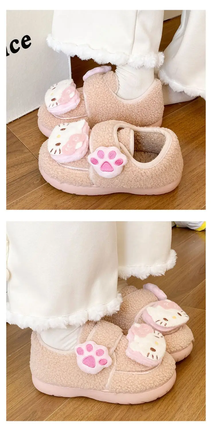 Hello Kitty Plush Eva Slippers Women Winter Warm — feature 18