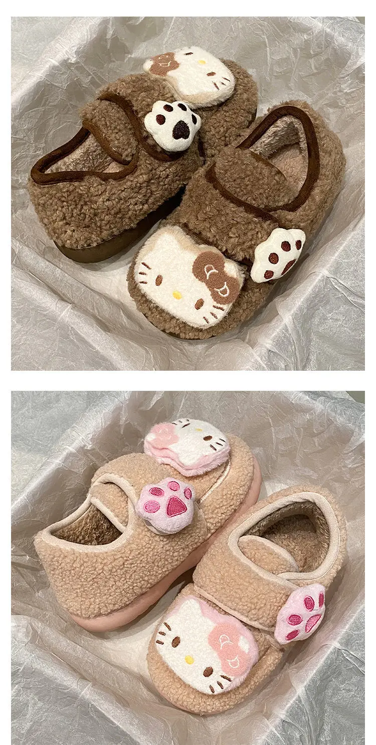 Hello Kitty Plush Eva Slippers Women Winter Warm — feature 19
