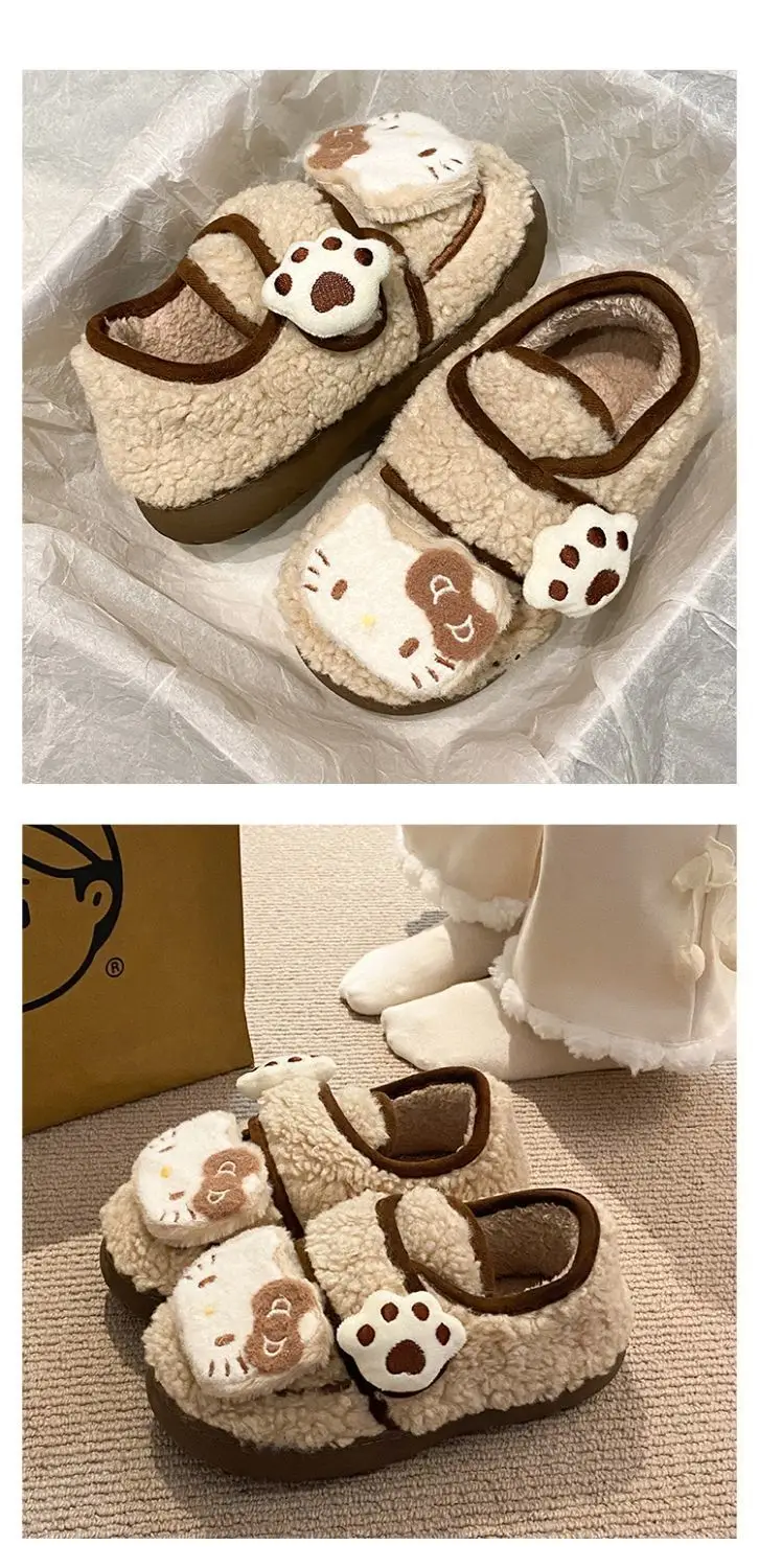 Hello Kitty Plush Eva Slippers Women Winter Warm — feature 20