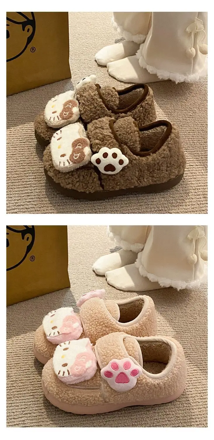Hello Kitty Plush Eva Slippers Women Winter Warm — feature 21