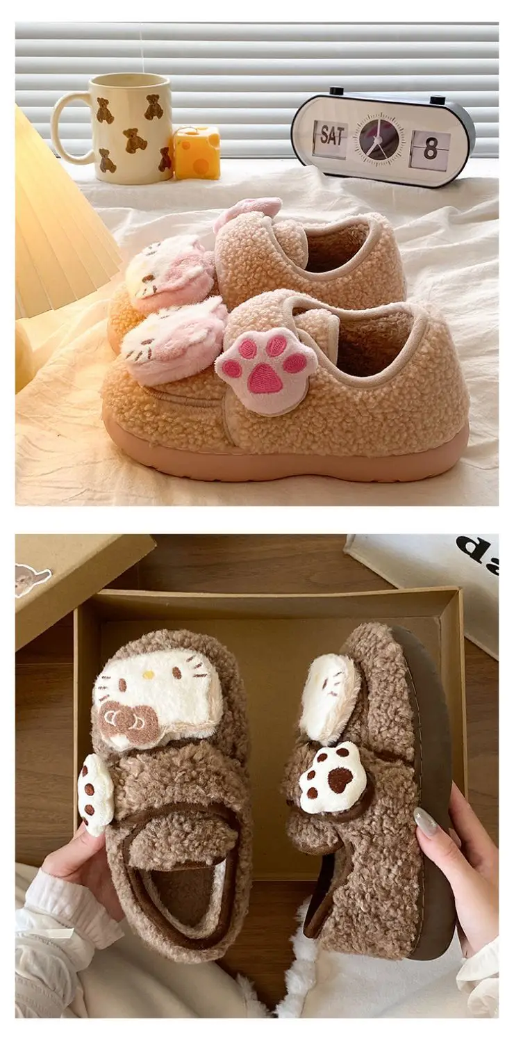 Hello Kitty Plush Eva Slippers Women Winter Warm — feature 23