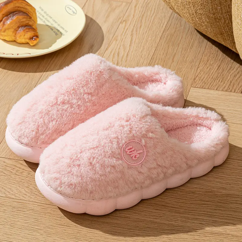 Women Stuffed Cotton Slippers Brown Autumn Winter 2025 - Image 7