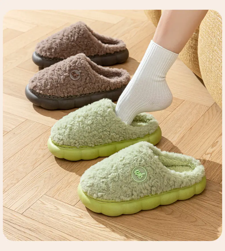Women Stuffed Cotton Slippers Brown Autumn Winter 2025 — feature 13