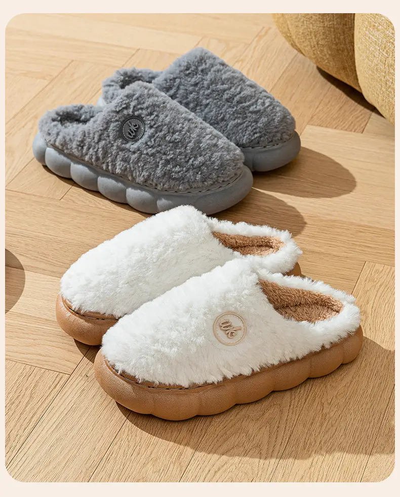 Women Stuffed Cotton Slippers Brown Autumn Winter 2025 — feature 16