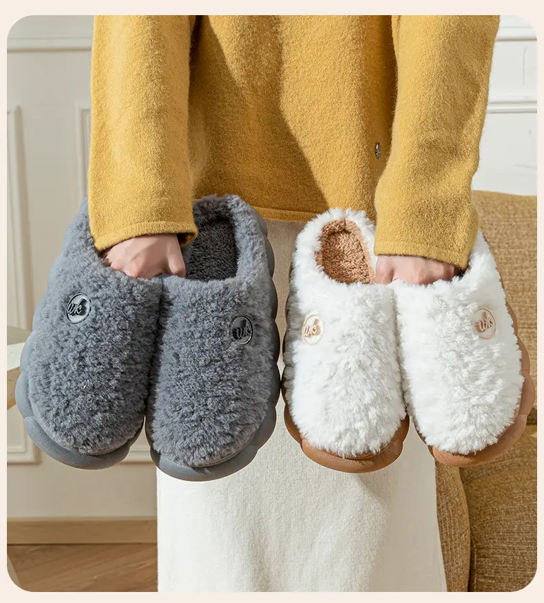 Women Stuffed Cotton Slippers Brown Autumn Winter 2025 — feature 18