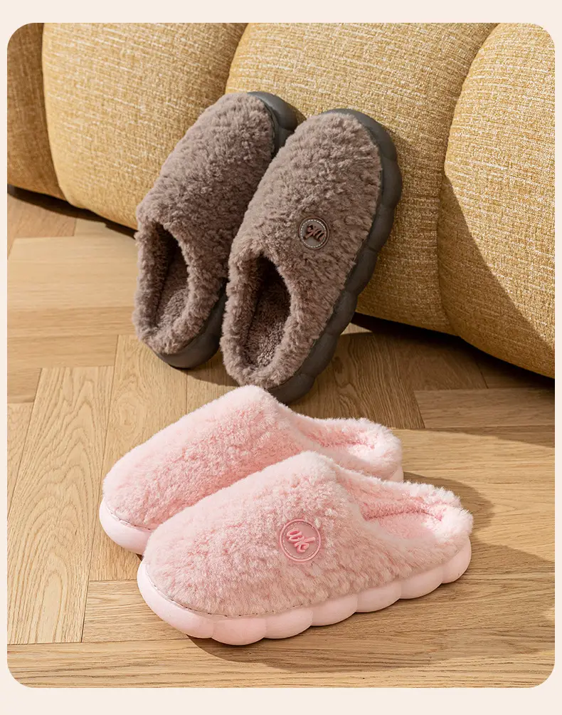 Women Stuffed Cotton Slippers Brown Autumn Winter 2025 — feature 19