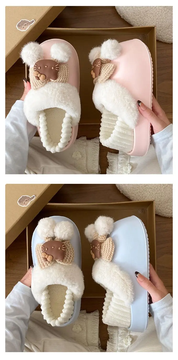 Winter Fleece Lined Student Slippers White — feature 20