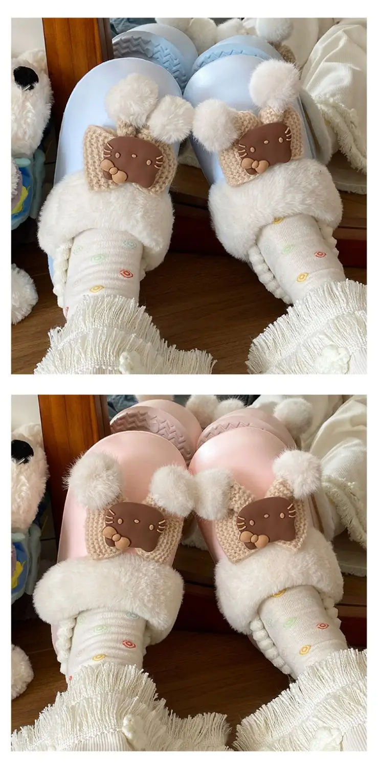 Winter Fleece Lined Student Slippers White — feature 21