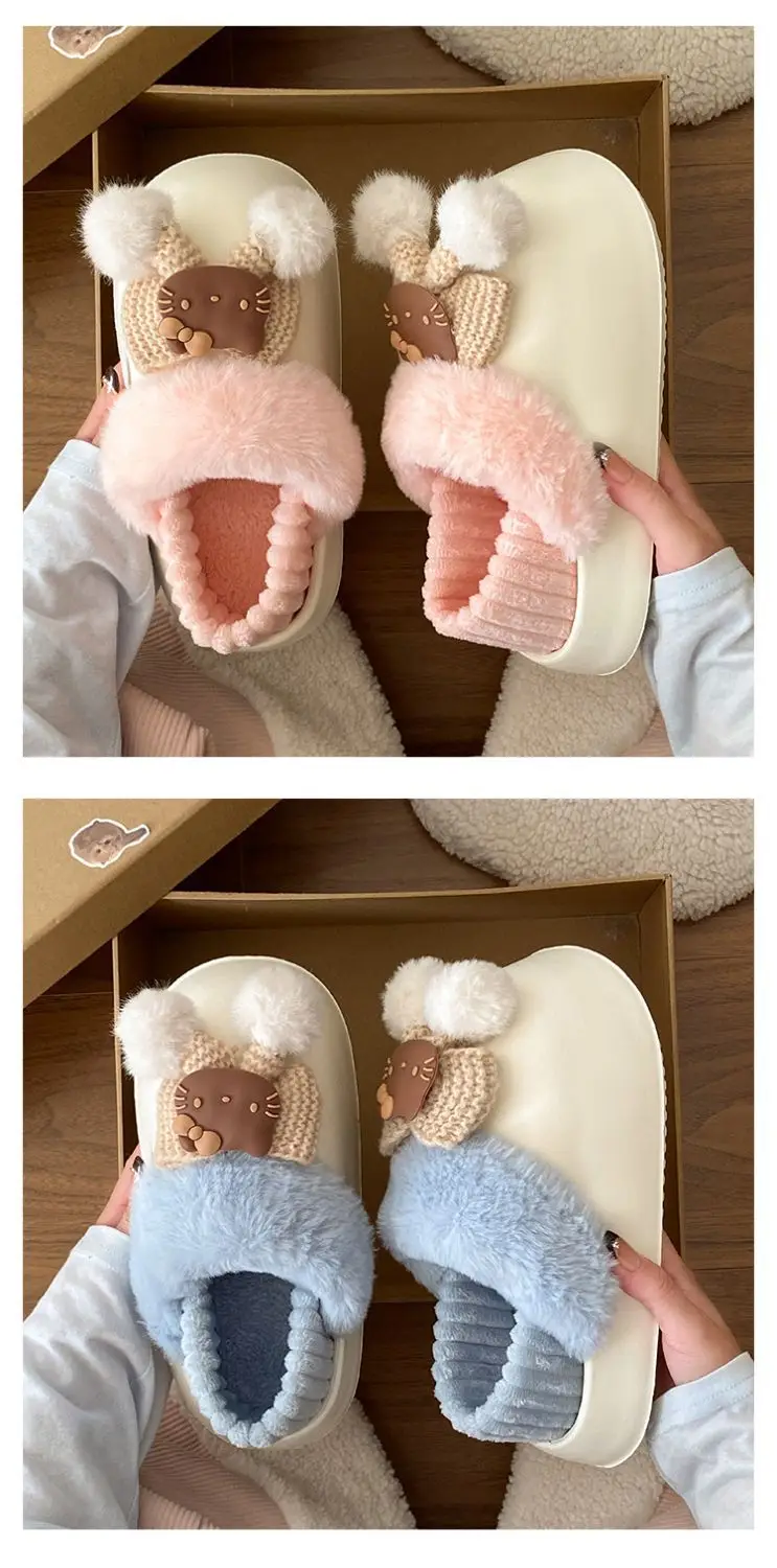 Winter Fleece Lined Student Slippers White — feature 25