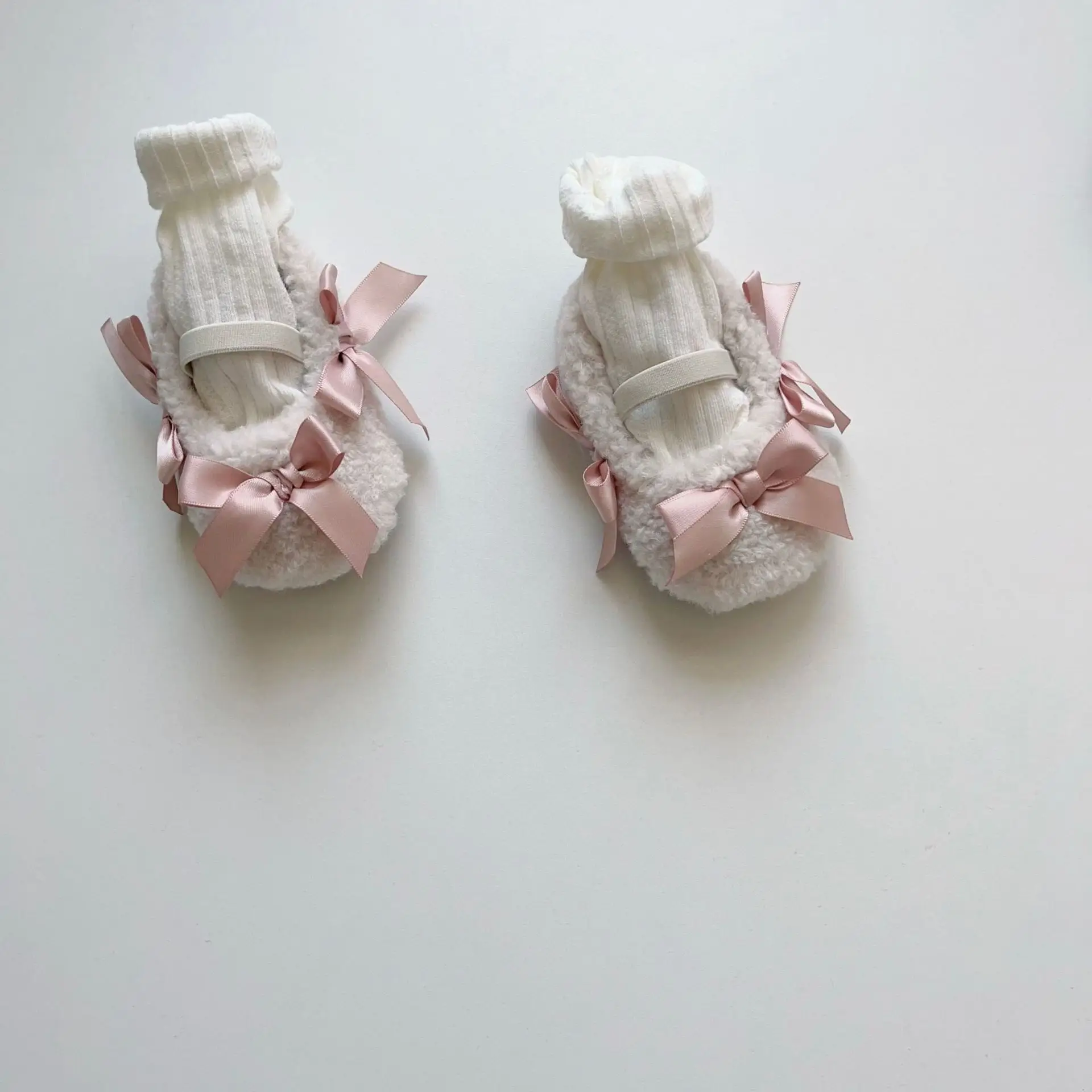 Pink Baby Shoes with Bow & Soft Bottom — feature 13
