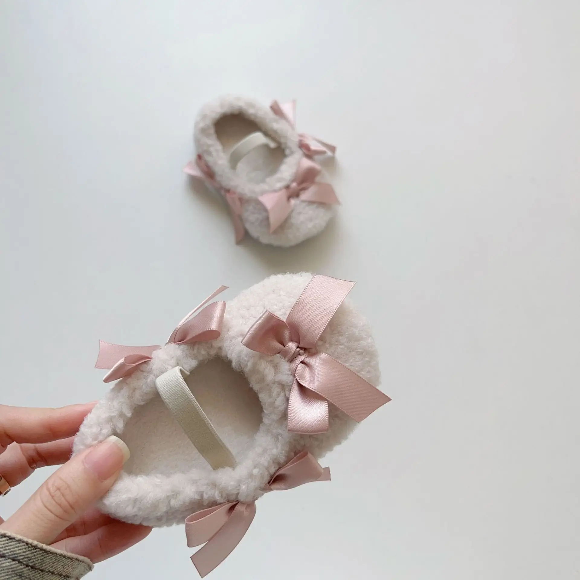 Pink Baby Shoes with Bow & Soft Bottom — feature 22