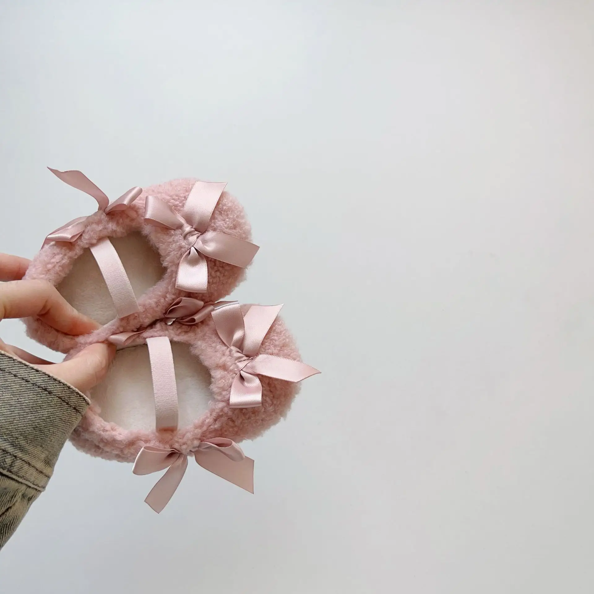 Pink Baby Shoes with Bow & Soft Bottom — feature 25