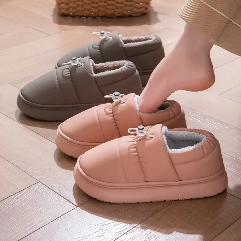 Women Fleece Waterproof Winter Shoes Pink - Image 2