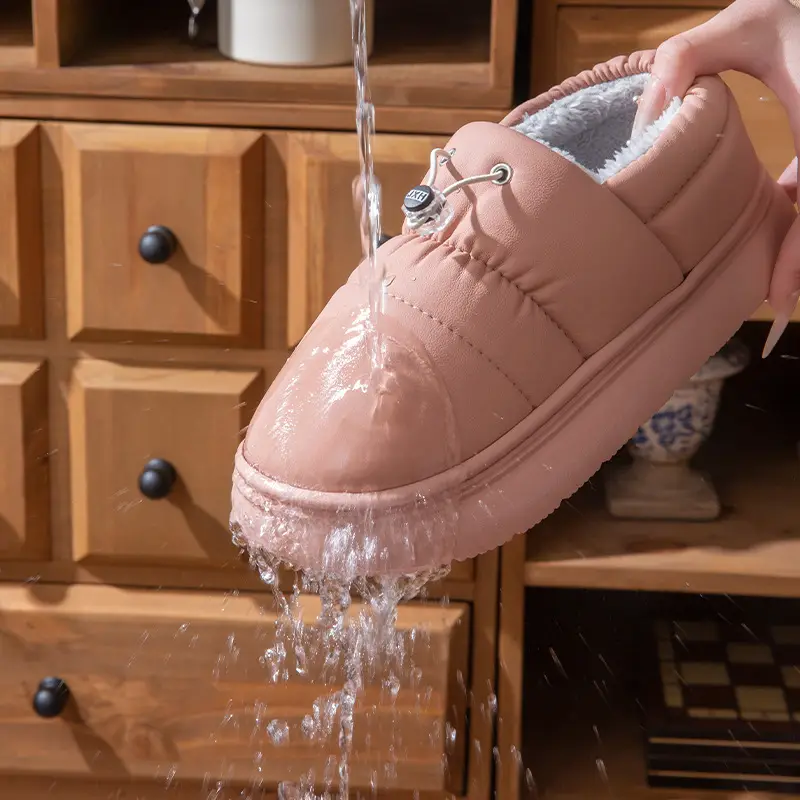 Women Fleece Waterproof Winter Shoes Pink - Image 6