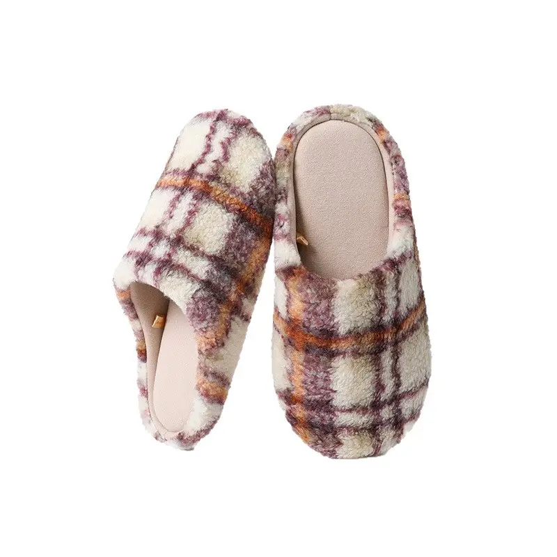 Women Winter Fleece Lined Indoor Slippers Striped - Image 9
