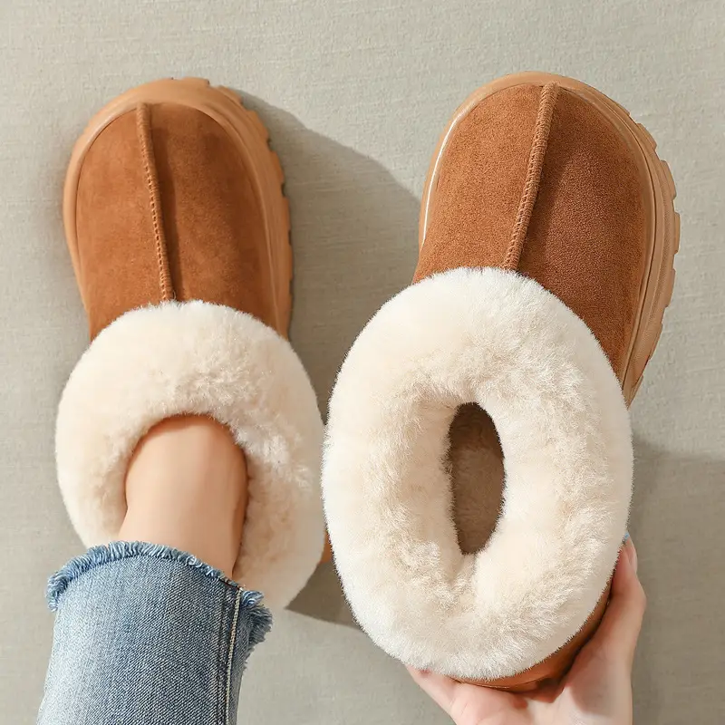 Thick-Soled Snow Boots for Women in Winter, Home Warm Plush Outer Wear for Women, Plus Velvet, Thickened Anti-Slip Bags and Cotton Shoes Wholesale - Image 5