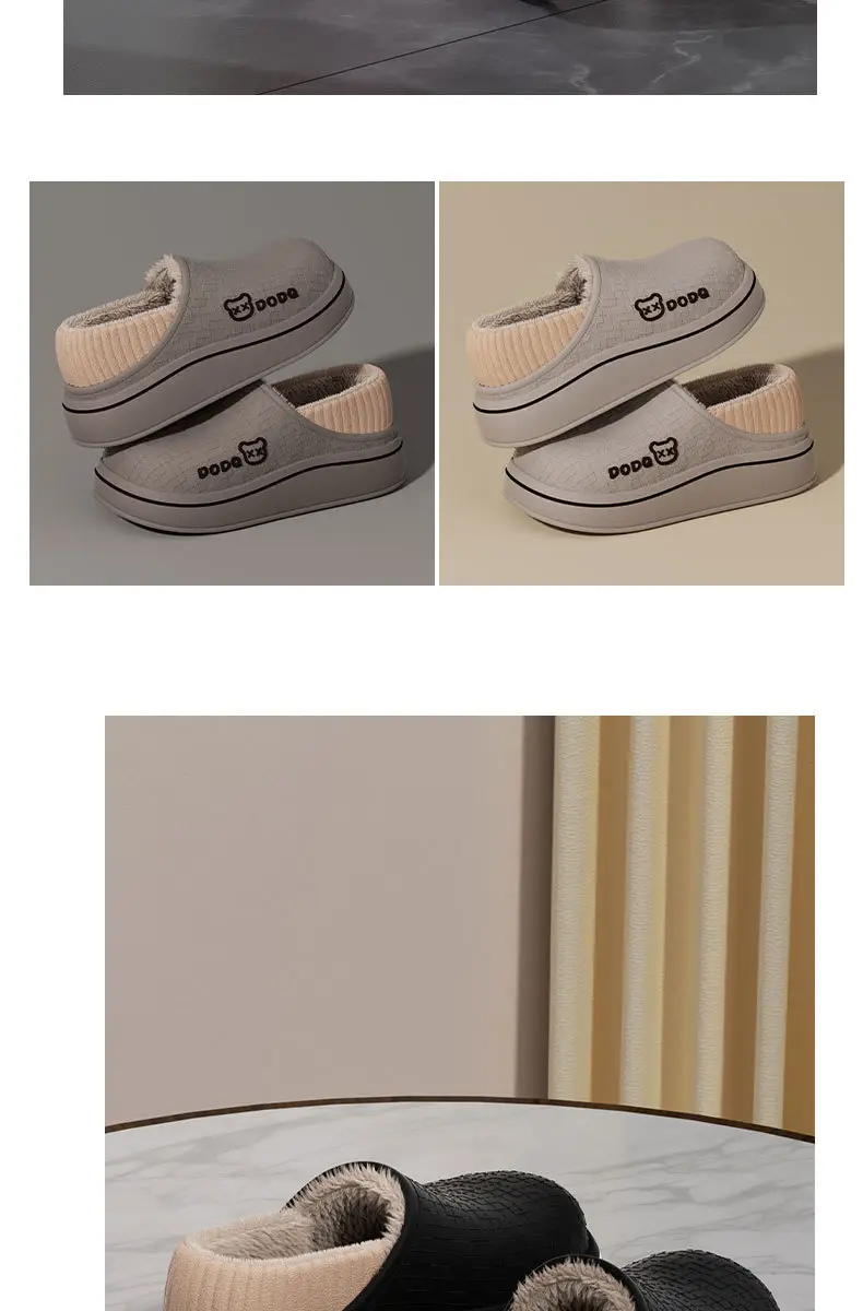 Maternity Slippers Cotton Slippers 2025 Autumn and Winter Indoor Home Non-Slip Warm Closed Heel Cute Bear Outdoor Women's Cotton Shoes — feature 6