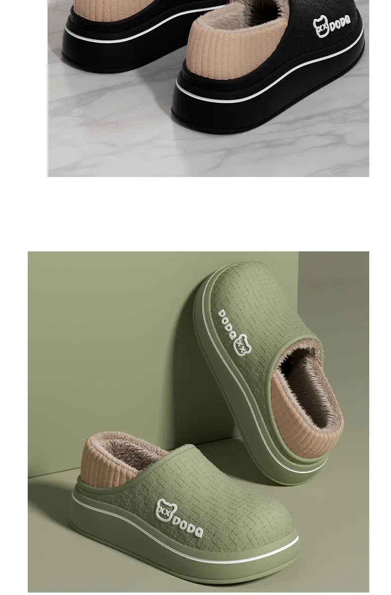 Maternity Slippers Cotton Slippers 2025 Autumn and Winter Indoor Home Non-Slip Warm Closed Heel Cute Bear Outdoor Women's Cotton Shoes — feature 7