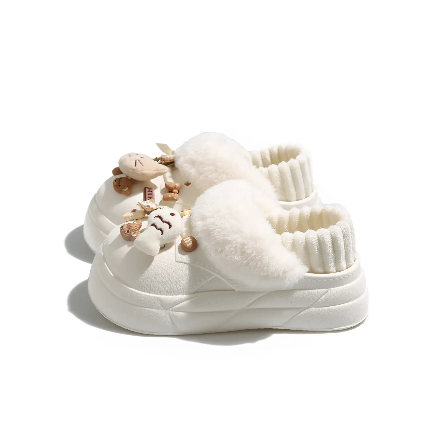 Women's Removable Cat & Fish Slippers Winter Fleece Lined - Image 9