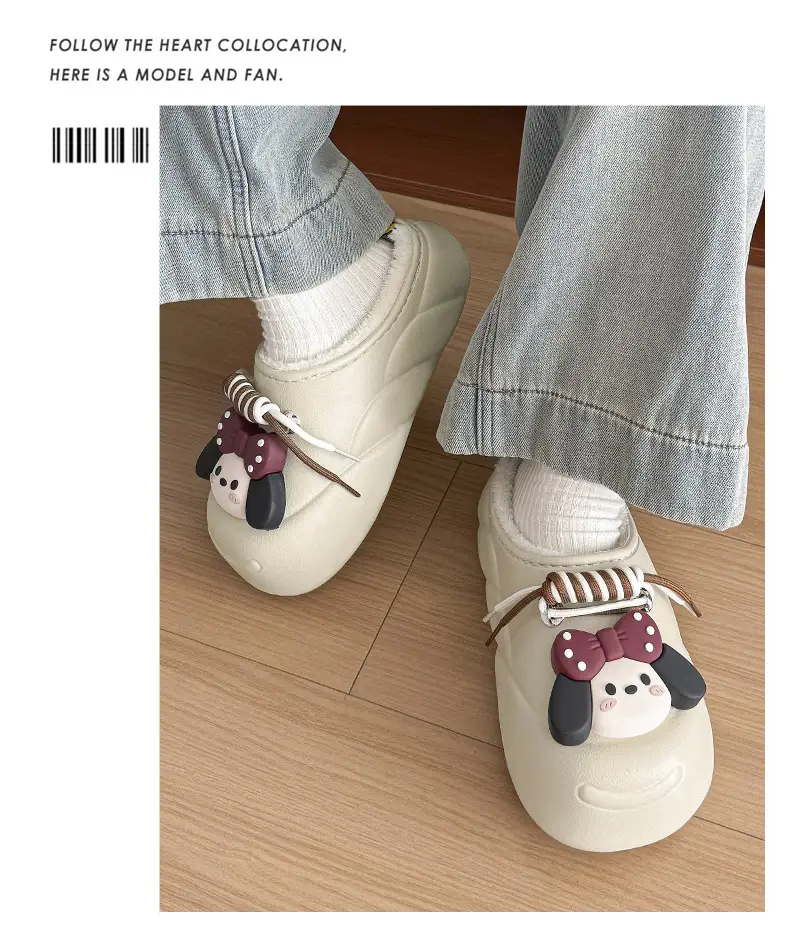 Women Cartoon Cartoon Slippers Brown Soft Winter — feature 10