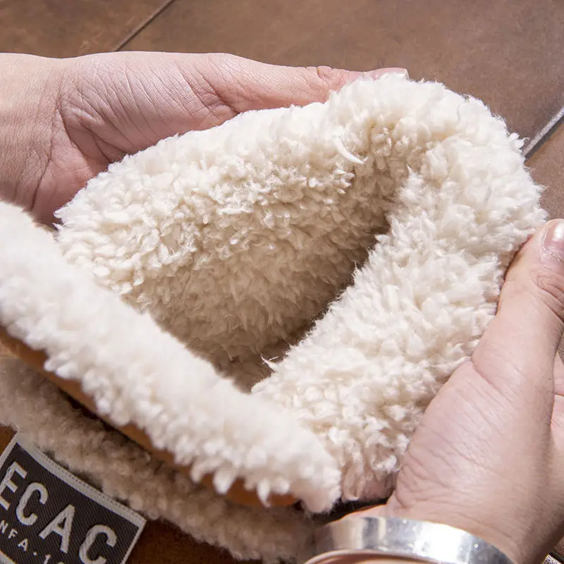 Thick-Soled Cotton Shoes for Women, New Winter 2024 Warm Fleece-Lined Thickeneded Anti-Slip Low-Cut Bread Snow Cotton Furry Shoes - Image 7