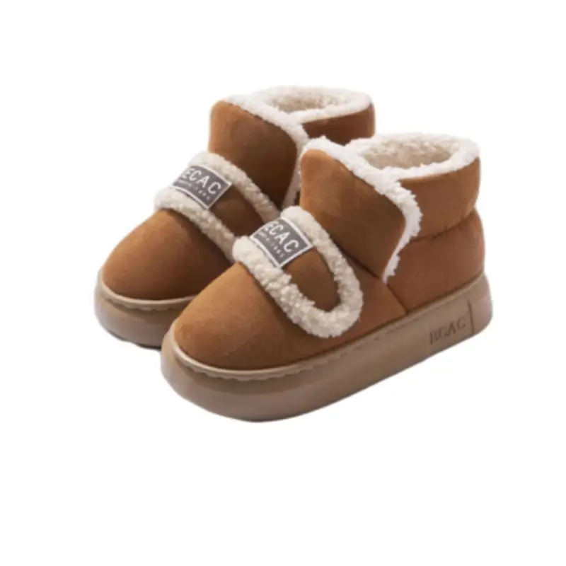 Thick-Soled Cotton Shoes for Women, New Winter 2024 Warm Fleece-Lined Thickeneded Anti-Slip Low-Cut Bread Snow Cotton Furry Shoes - Image 10