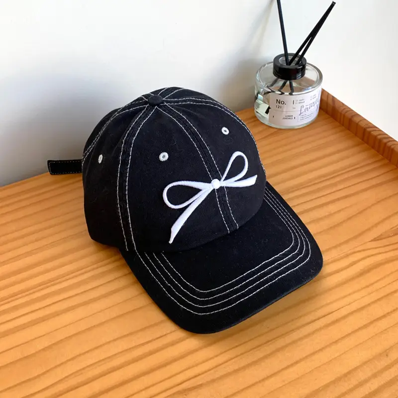 Sweet Bow Embroidered Duck Cap for Women 2025 - Image 2