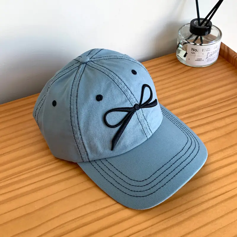 Sweet Bow Embroidered Duck Cap for Women 2025 - Image 3