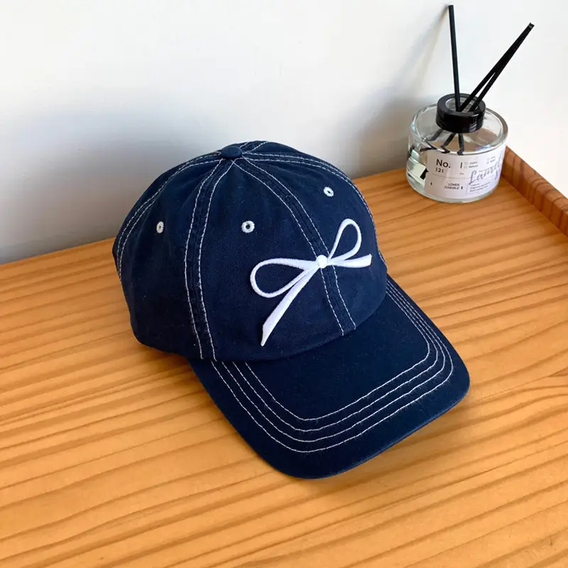 Sweet Bow Embroidered Duck Cap for Women 2025 - Image 4