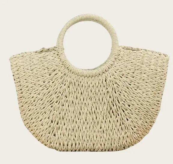 Retro Crossbody Straw Bag Women's Handheld Beach Bag - Image 3