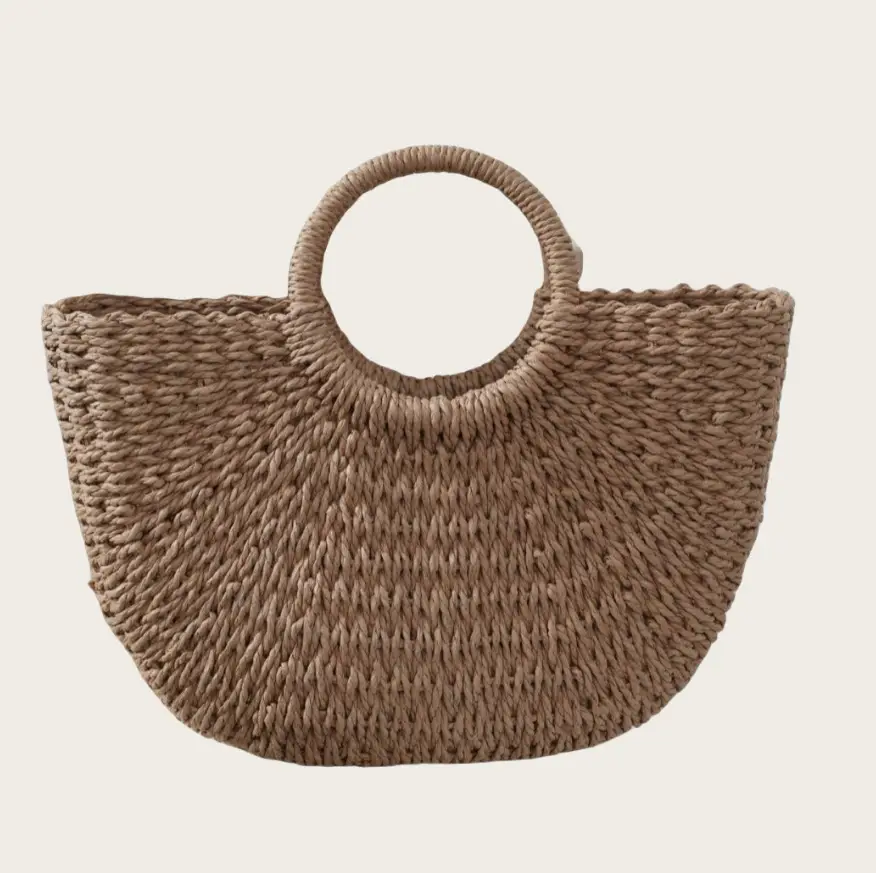 Retro Crossbody Straw Bag Women's Handheld Beach Bag - Image 4