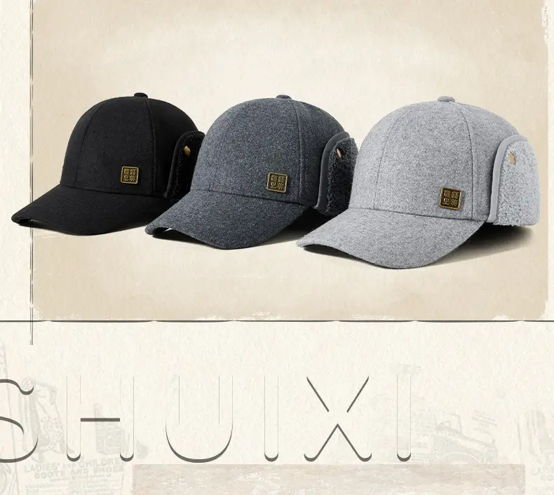 Winter Woolen Duckbill Cap Light Gray for Women — feature 15