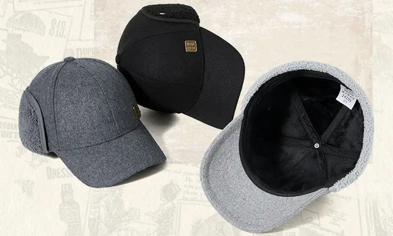 Winter Woolen Duckbill Cap Light Gray for Women — feature 16
