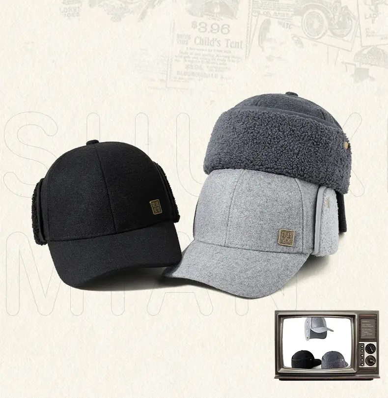 Winter Woolen Duckbill Cap Light Gray for Women — feature 17