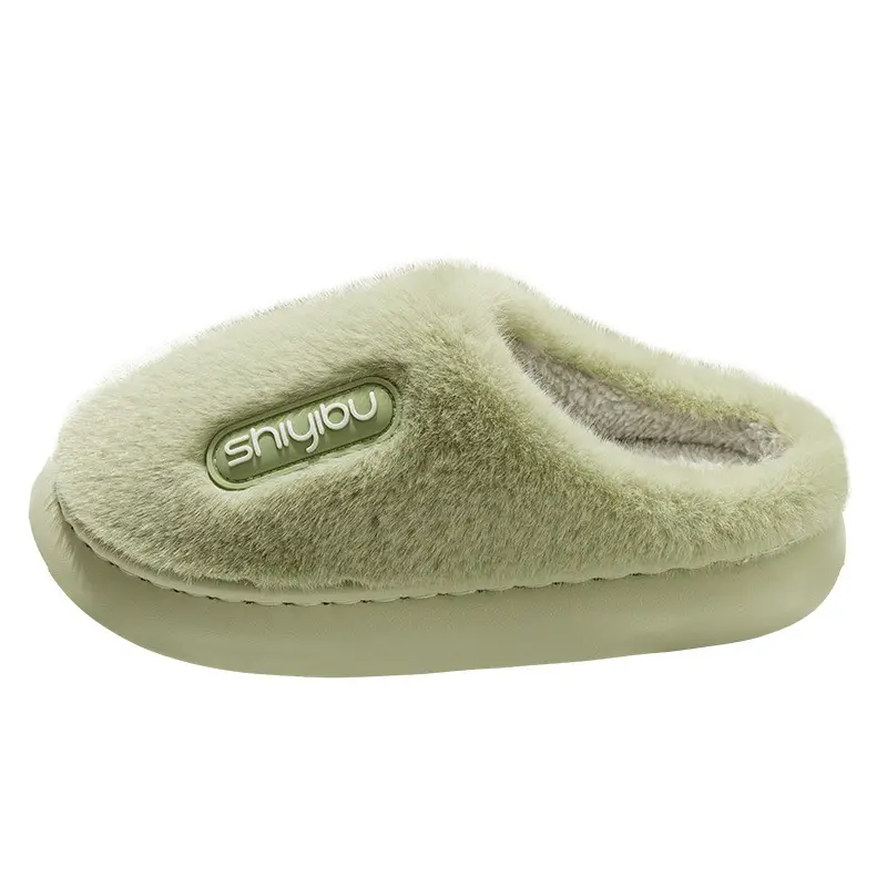 Women's Green Anti-Slip Warm Slippers for Winter Indoor Comfort - Image 10