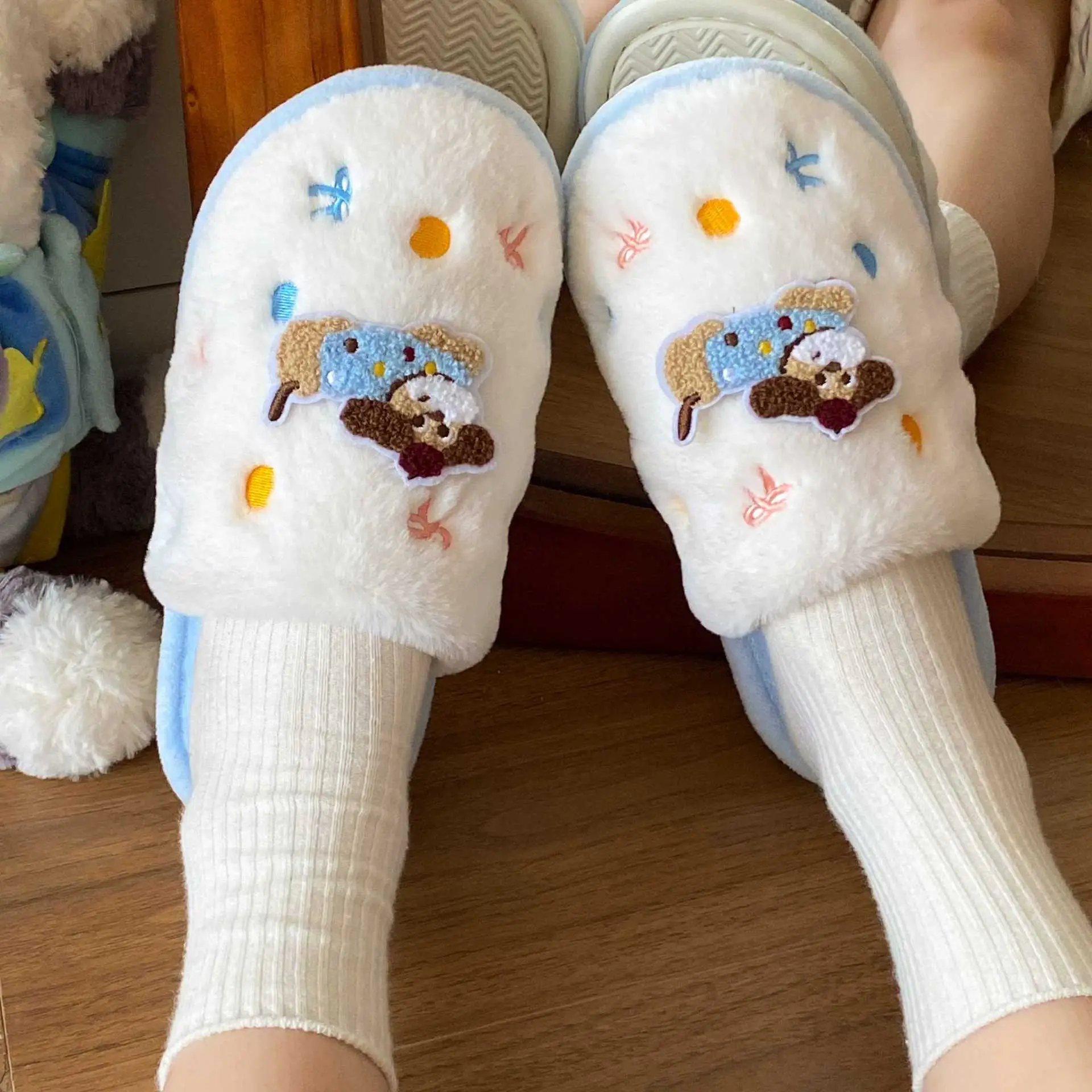 2025 Dachshund Polka Dot Cotton Slippers Winter Warm - Image 6
