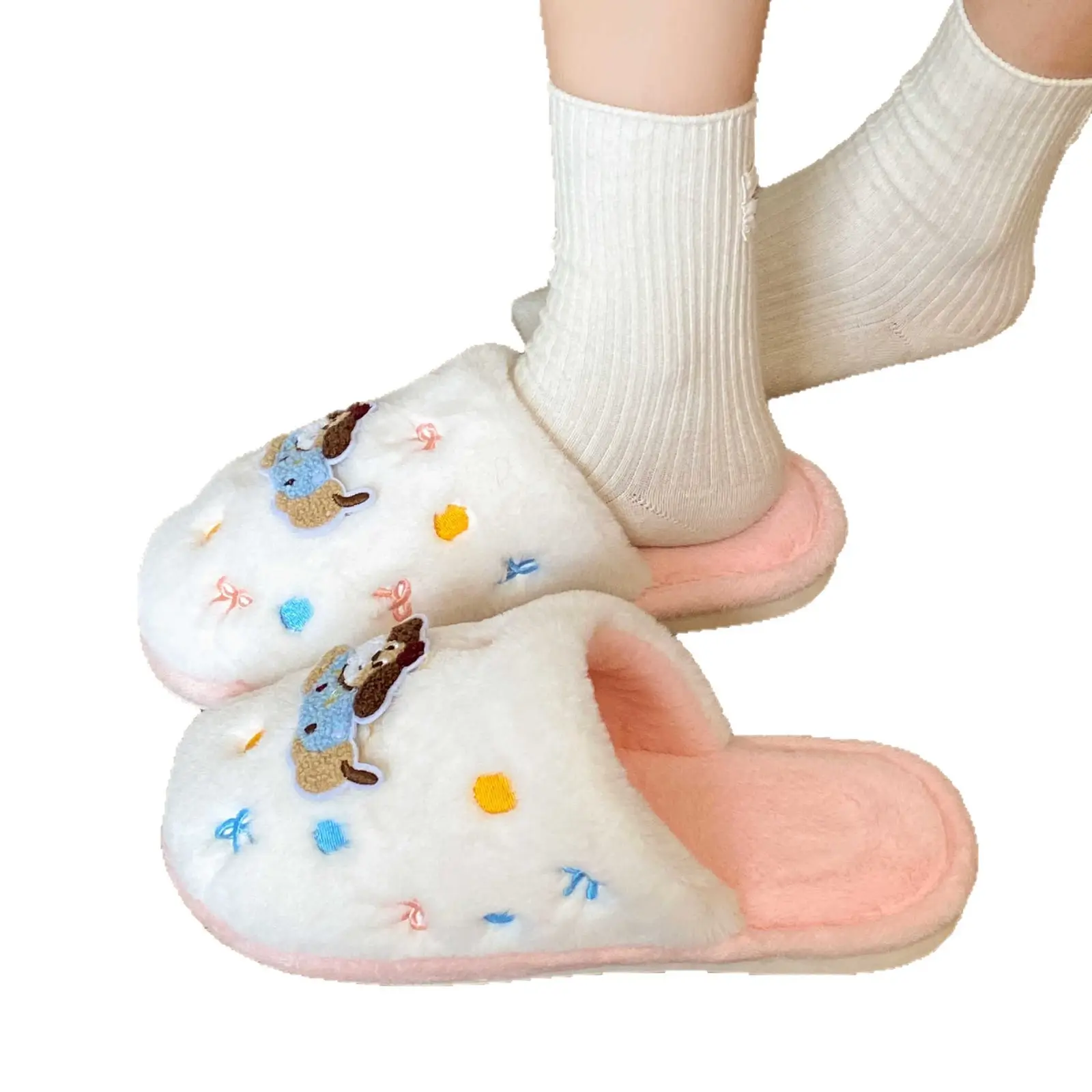 2025 Dachshund Polka Dot Cotton Slippers Winter Warm - Image 7