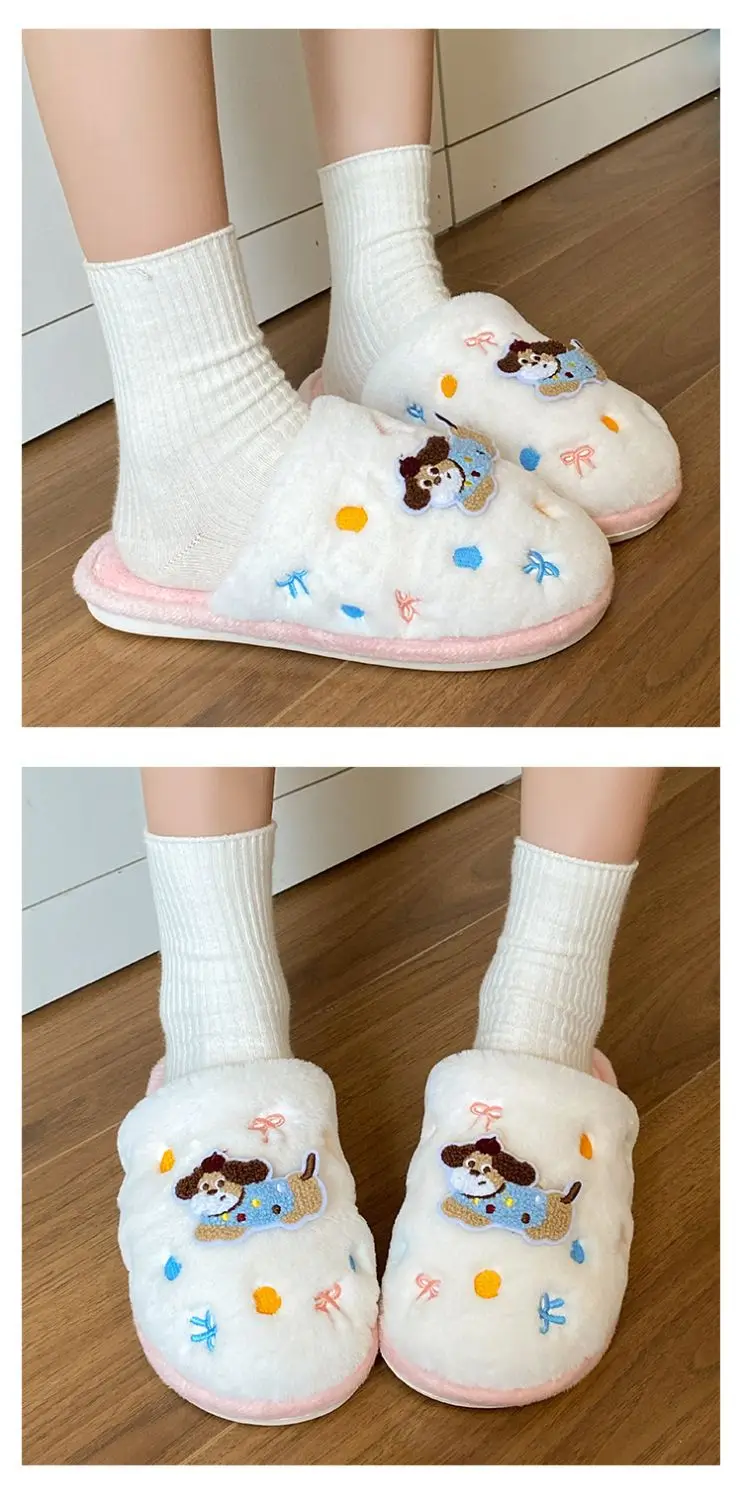 2025 Dachshund Polka Dot Cotton Slippers Winter Warm — feature 12