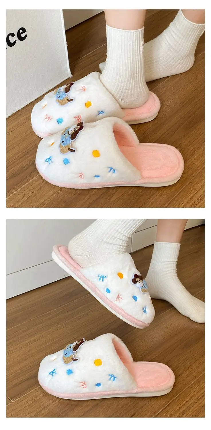 2025 Dachshund Polka Dot Cotton Slippers Winter Warm — feature 13